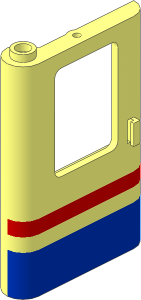 Train Door  1 x  4 x  5 Left with Red/Blue Stripe Pattern