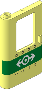Train Door  1 x  4 x  5 Left with Green Stripe White Train Logo and Rivet Pattern