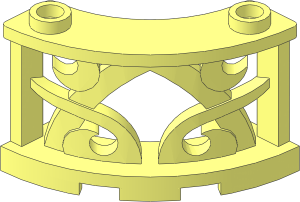 Fence Ornamental  3 x  3 x  2 Quarter Round with 2 Studs