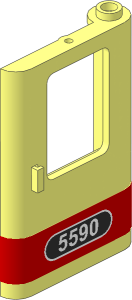 Train Door  1 x  4 x  5 Right with "5590" on Red Background Sticker