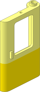 Train Door  1 x  4 x  5 Right with Yellow Bottom Half Pattern