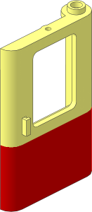 Train Door  1 x  4 x  5 Right with Red Bottom Half Pattern