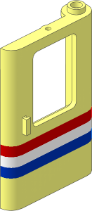 Train Door  1 x  4 x  5 Right with Red/White/Blue Stripe Pattern