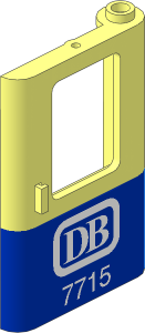 Train Door  1 x  4 x  5 Right with Blue Bottom Half Pattern and White DB 7715 Sticker