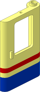 Train Door  1 x  4 x  5 Right with Red/Blue Stripe Pattern