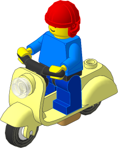 Minifig Scooter with Rider