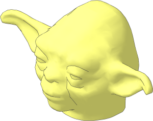 Minifig Head Yoda with Curved Ears
