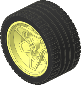 Wheel Rim 26 x 43 with 6 Spokes 3 Pegholes with Tyre 28/ 23 x 43 ZR Street