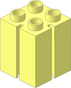 Duplo Brick  2 x  2 x  2 with Vertical Grooves