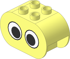 Duplo Brick  2 x  4 x  2 with Rounded Ends with  2 Eyes Pattern