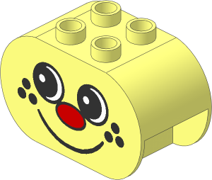 Duplo Brick  2 x  4 x  2 with Rounded Ends with Freckle Face Pattern