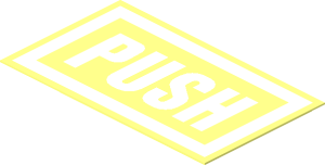 Sticker  1.0 x  1.7 with White "PUSH"
