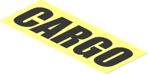 Sticker  1.5 x  3.8 with Black "CARGO"