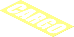 Sticker  1.5 x  3.8 with White "CARGO"