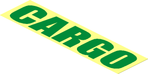 Sticker  1.4 x  5.5 with Green "CARGO"