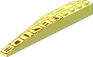 Wedge 12 x  3 Double Right with Bricks & Hieroglyphs Pattern