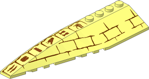 Wedge 12 x  3 Double Left with Bricks & Hieroglyphs Pattern