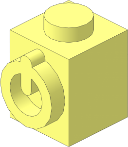 Brick  1 x  1 with Conductive Element and Stud on Opposite Sides