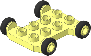Duplo Vehicle Base  4 x  4 with  2 x  4 Studs and Black Wheels