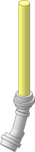 Minifig Lightsaber with Bend Chrome Silver - 1 Side On