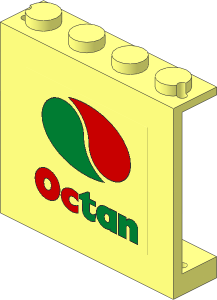 Panel  1 x  4 x  3 with Solid Studs and Octan Logo and Text Sticker