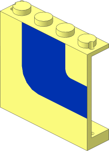 Panel  1 x  4 x  3 with Blue Stripe Right Pattern