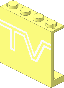Panel  1 x  4 x  3 with White "TV" Logo Pattern