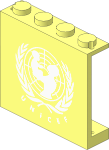 Panel  1 x  4 x  3 with White UNICEF Logo Pattern