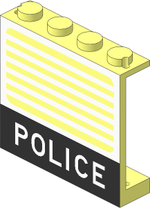 Panel  1 x  4 x  3 with "POLICE" and White Grille Pattern