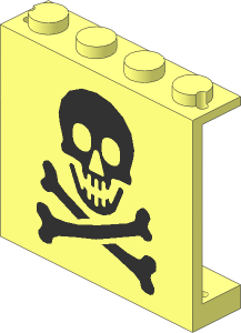 Panel  1 x  4 x  3 with Black Jolly Roger Pattern