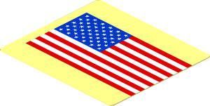 Sticker  1.6 x  1.8 with US Flag