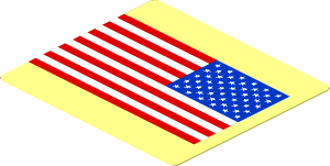 Sticker  1.6 x  1.8 with US Flag (Mirrored)