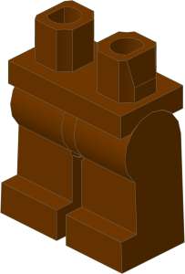 ~_Minifig Hips and Legs (Complete) Reddish Brown (Obsolete)