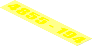 Sticker  1.0 x  5.2 with Yellow "4855-194"
