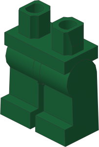 ~_Minifig Hips and Legs (Complete) Dark Green (Obsolete)