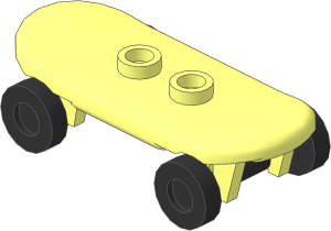Minifig Skateboard with Black Wheels (Complete)