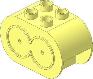 Duplo Brick  2 x  4 x  2 with Rounded Ends with Eyes Sockets