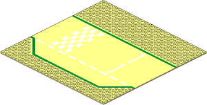 Baseplate 32 x 32 Road 9-Stud Layby with Racetrack Pattern
