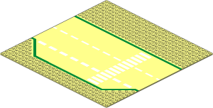 Baseplate 32 x 32 Road 9-Stud Layby with Crosswalk Pattern