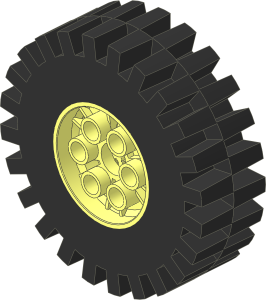 Wheel Rim 20 x 30 Smooth with 6 Pinholes with Tyre 20/ 83 x 30 Offset Tread