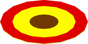Sticker  1.8 x  1.8 Round with Brown, Yellow, Red Rings