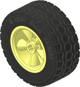 Wheel Rim 20 x 30 "Torq Thrust" with  5 Spokes and External Ribs with Tyre 20/ 48 x 30