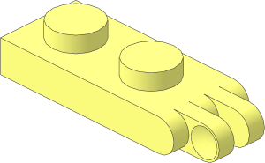 Hinge Plate  1 x  2 with 2 Fingers and Solid Studs