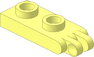 Hinge Plate  1 x  2 with 2 Fingers and Hollow Studs