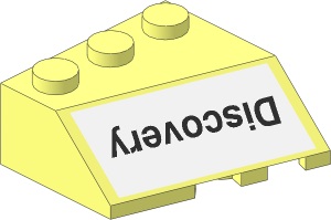 Wedge  3 x  3 Sloped Left with Discovery Sticker