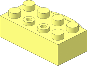 ~Train Brick  2 x  4 Holder for Sliding Wheel Brick Top Type 2