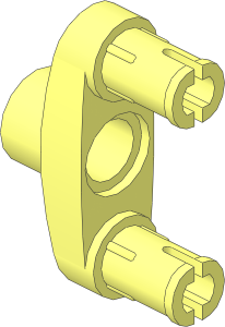 Technic Connector  3 x  1 x  2 with Peghole and Two Pins (Inline Slits)