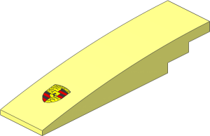 Slope Brick Curved  8 x  2 with Porsche Logo Pattern