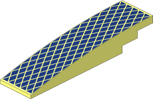 Slope Brick Curved  8 x  2 with Dark Blue Diamonds Pattern