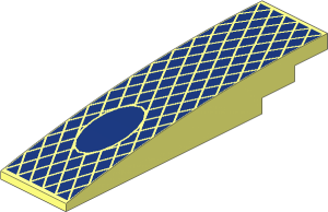 Slope Brick Curved  8 x  2 with Dark Blue Diamonds and Oval Pattern